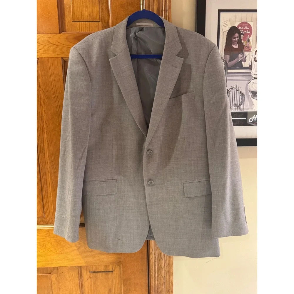 Mantoni Milan Italy Mens Light Gray‎ Super 140S Virgin Wool 2-Button Blazer Coat